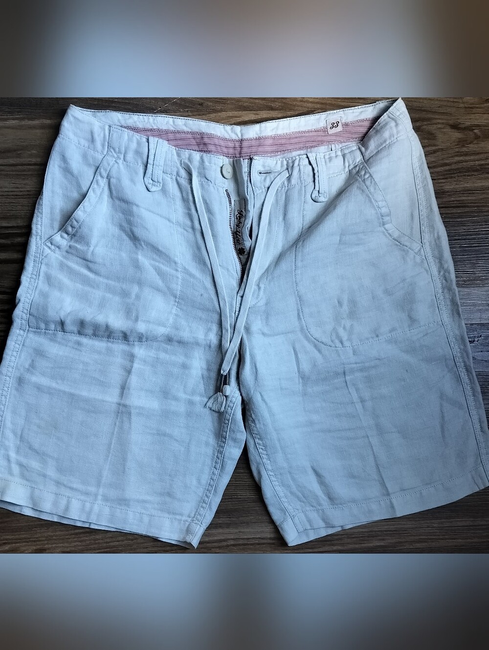 Lucky Brand Khaki Men’s Drawstring Linen-Blend Shorts